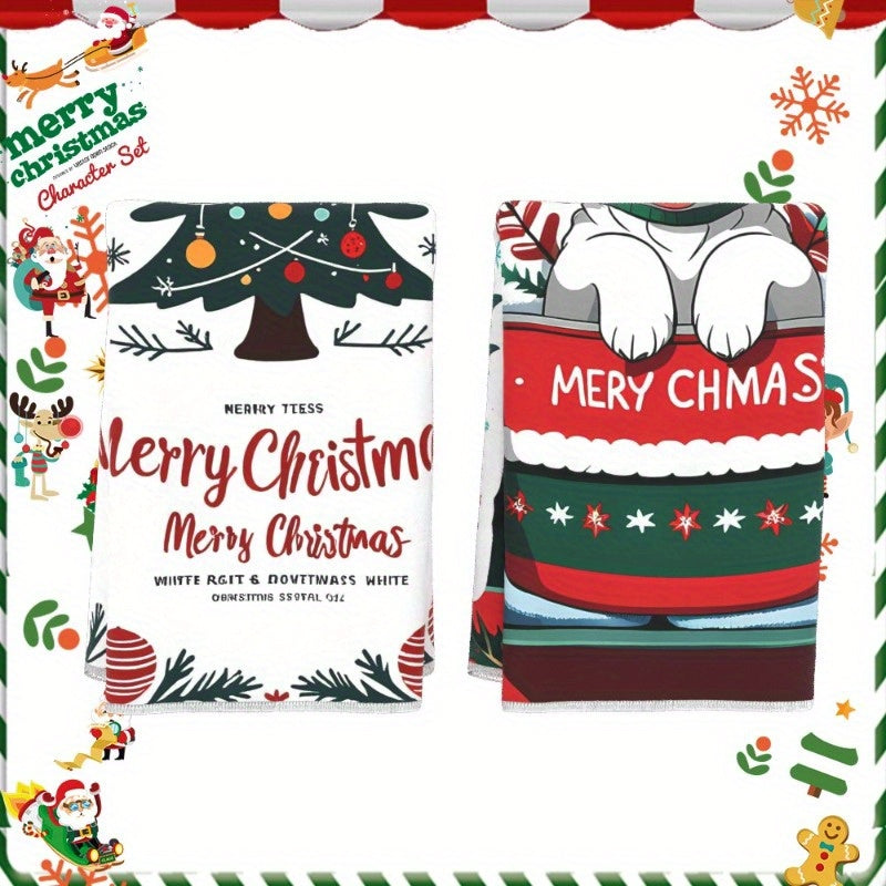 Kitchen Towel Set 45.72x66.04 cm Soft Tea and Christmas Decor Gift