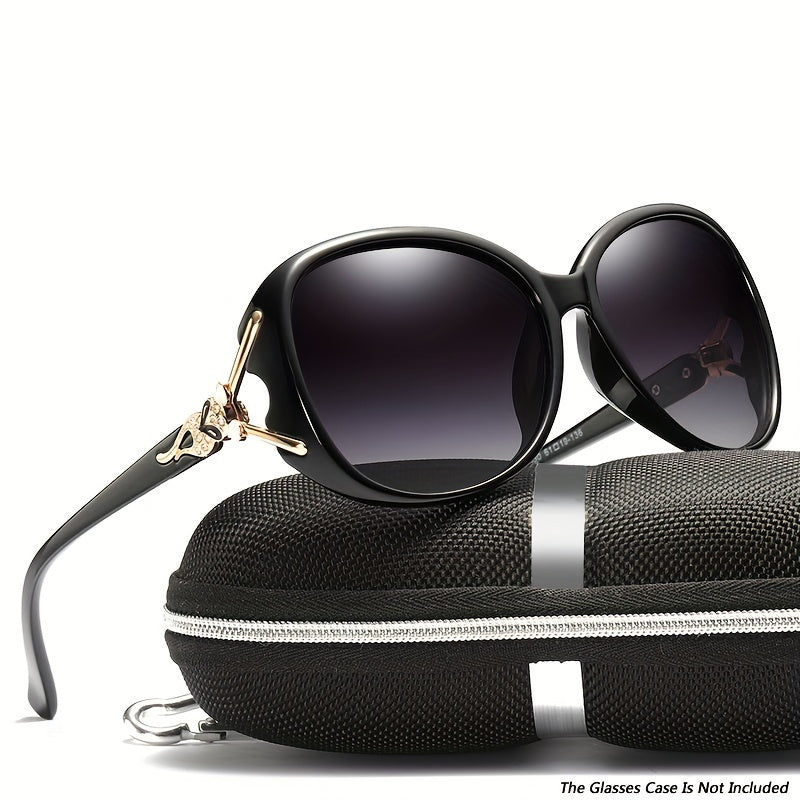 Women's Polarized Fashion Glasses Oval Frame UV Protection Rhinestone Detail