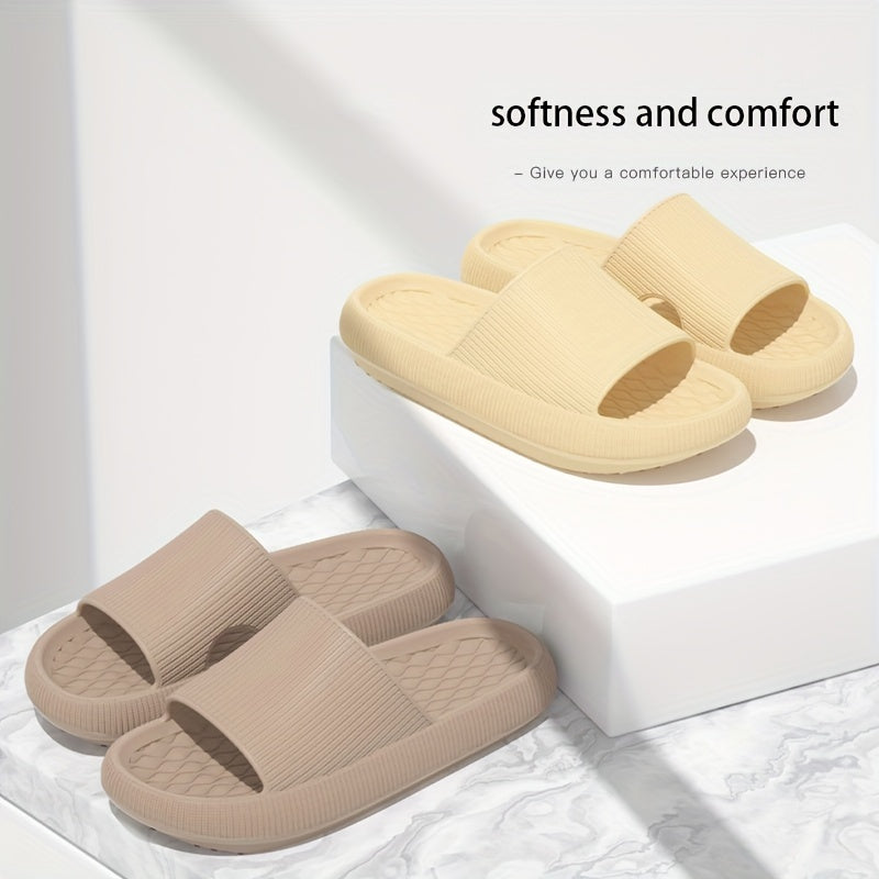 Unisex EVA Pillow Slippers Non-Slip Open-Toe Sandals Black White