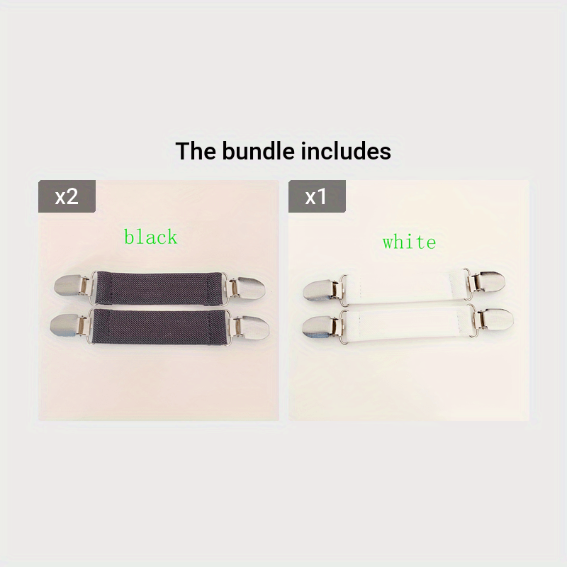 Set of 2 Nylon Elastic Bed Sheet Straps with Anti-Slip Clips for Secure Fit