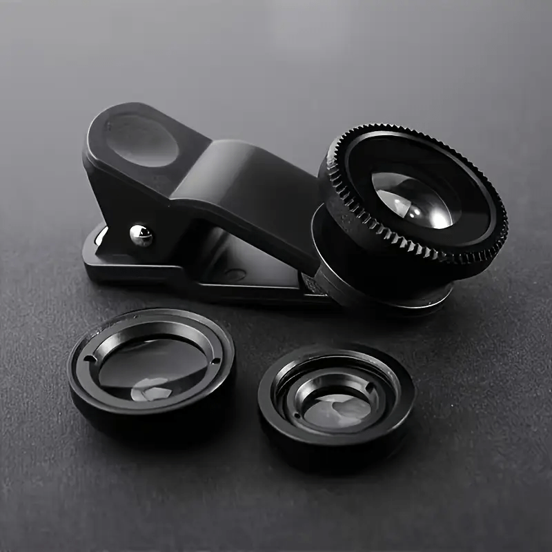 3-in-1 Smartphone Camera Lens Kit Fisheye Wide-Angle Macro Clip-On Photography