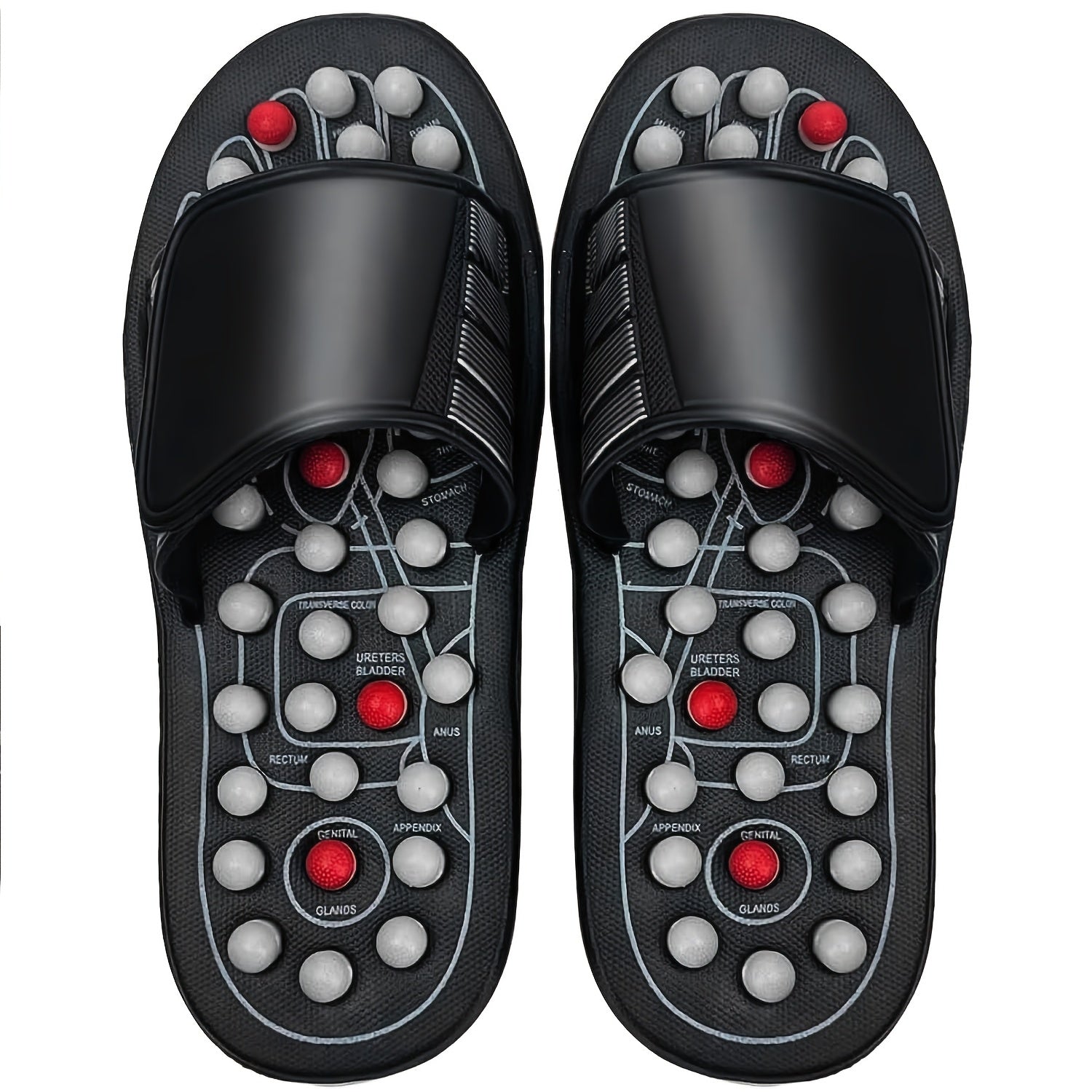 Acupressure Foot Massage Slippers Reflexology Sandals Adjustable Strap for Sore Feet and Sleep Improvement