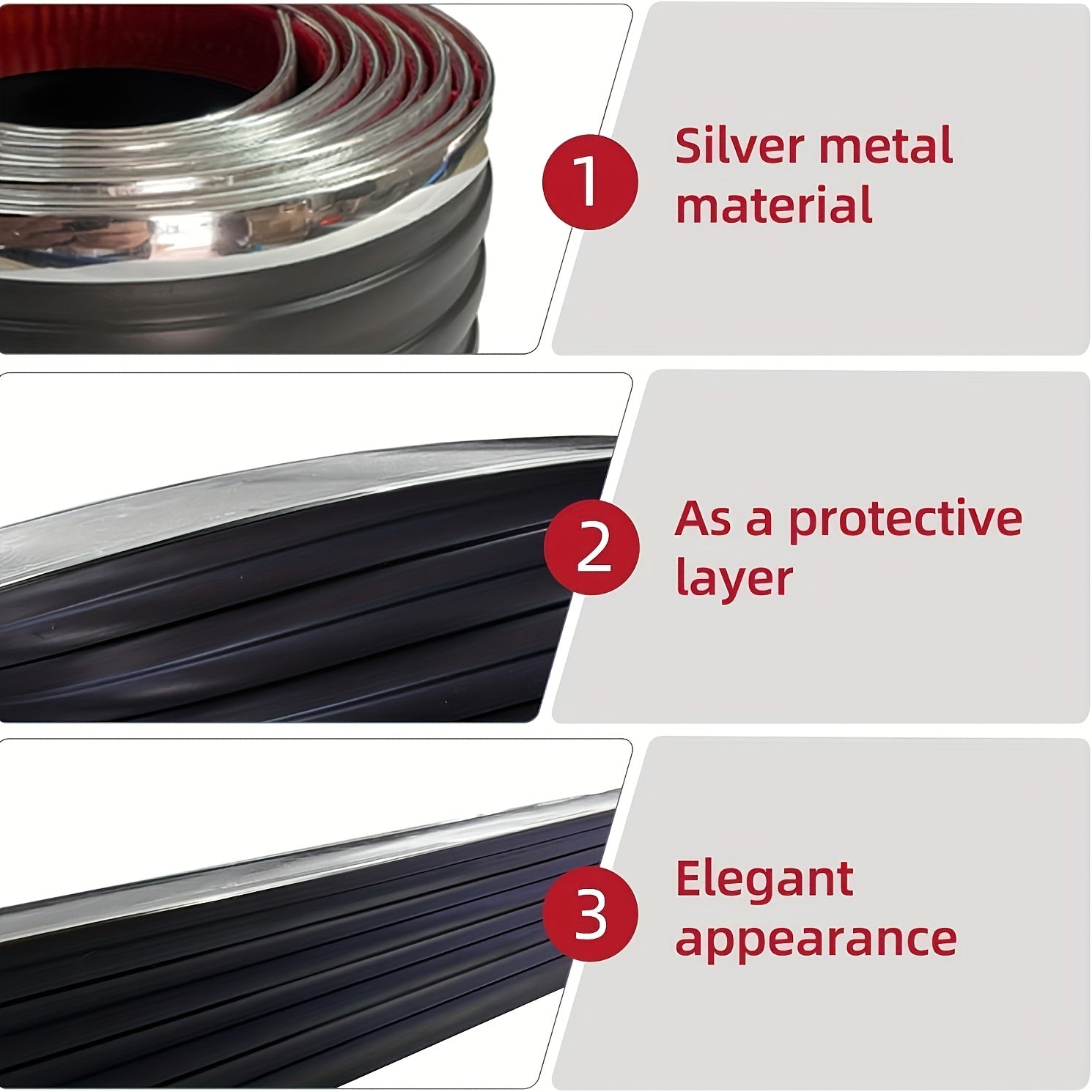 Universal Car Door Sill Protector PVC Bumper Strap Scratch-Resistant Fender Liner