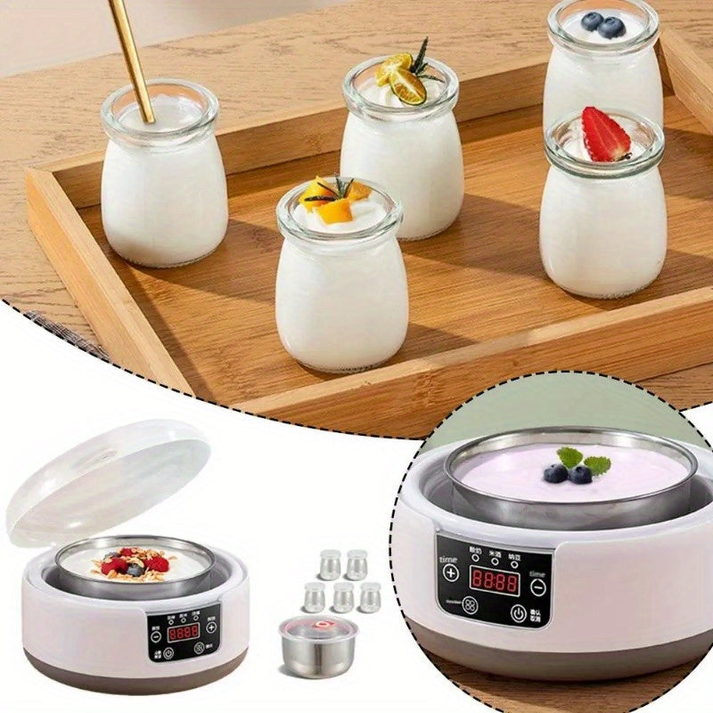 1.2L Электр йогурт тайёрлагичи, пробиотик функцияси билан LED дисплей таймери, оқ