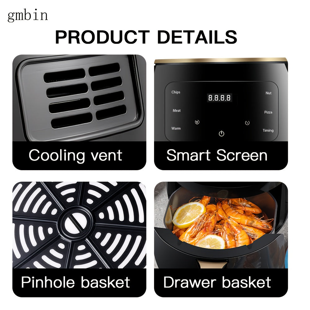 Air Fryer Touchscreen Non-Stick No Oil Cooking 4.5L 1400W Kitchen Gadget