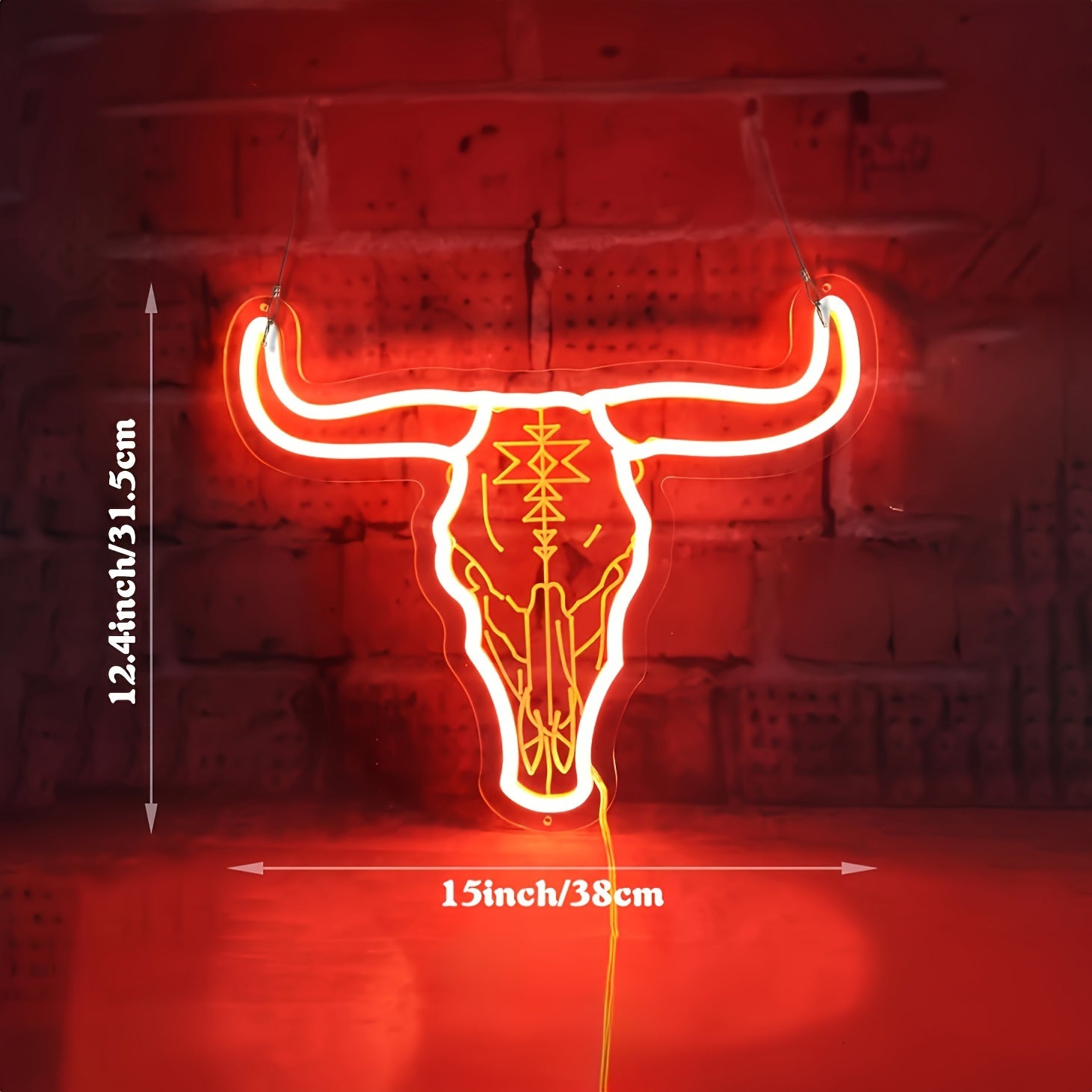 Texas Western Bull Skull LED Neon Sign for Bedroom Man Cave Game Room