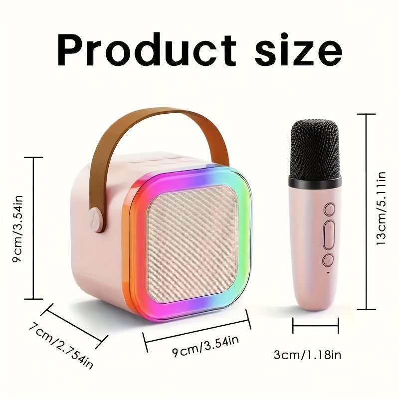 Portable Karaoke Machine with 2 Microphones RGB Lights for Family and Birthday Parties