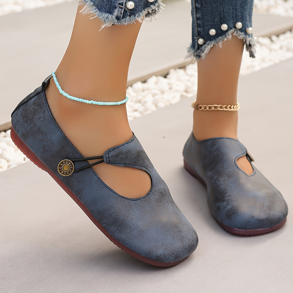 Women's Flat Shoes Slip-On All-Season Solid Color Comfort with TPR Sole