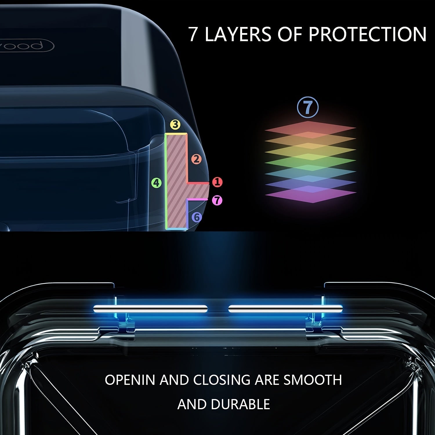 Compact Waterproof Pill Box for Travel, 4-Compartment Medicine Organizer