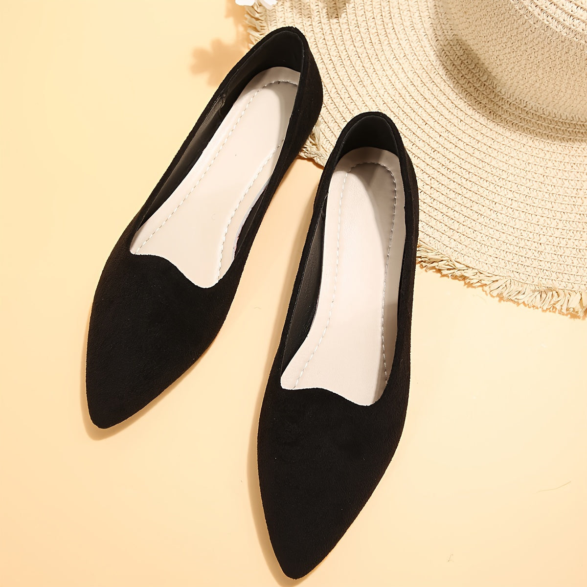 Women's Flat Shoes Pointed Toe Slip-On All-Season Comfortable Soft Bottom