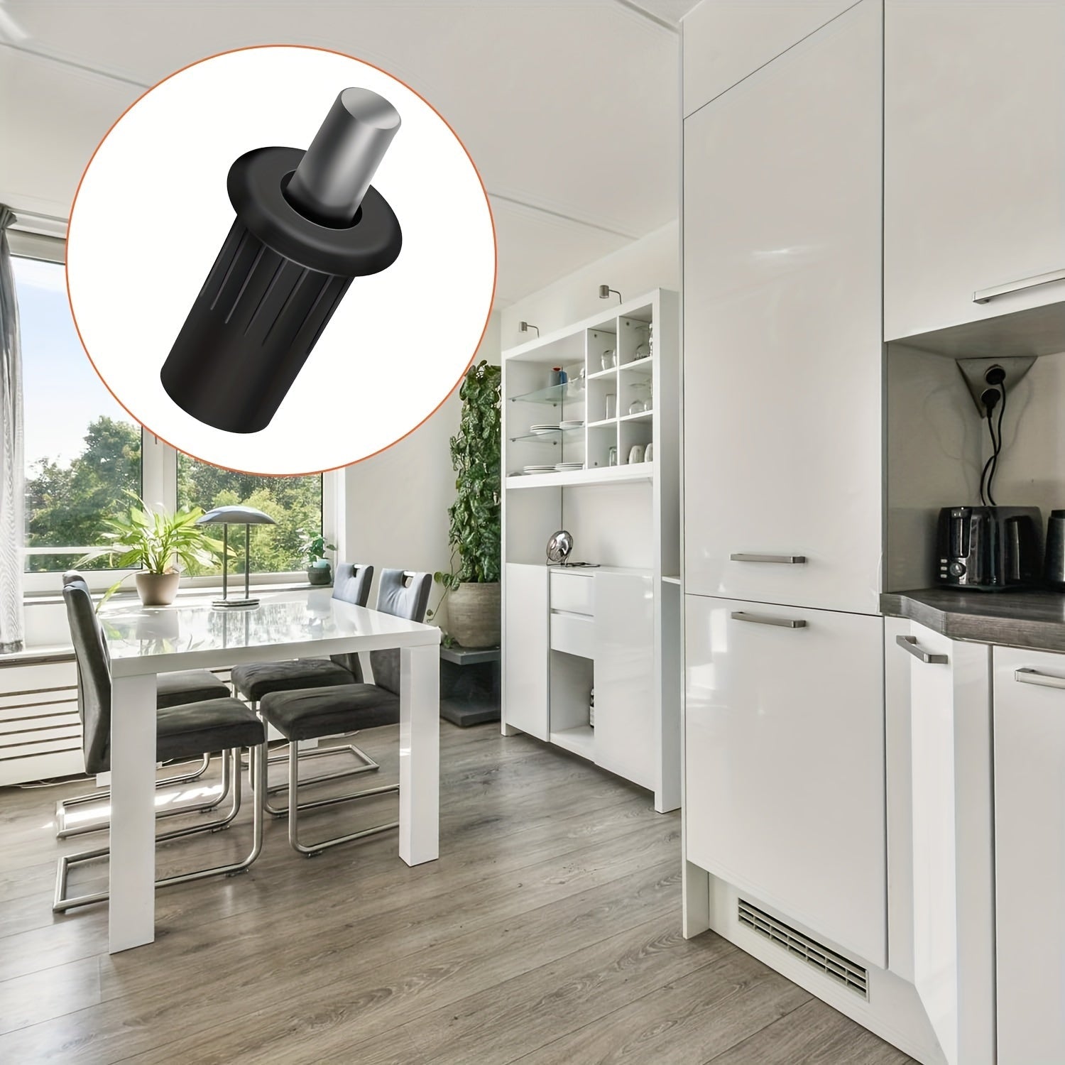 30 Black Plastic Cabinet Door Repair Pins with Telescopic Spring