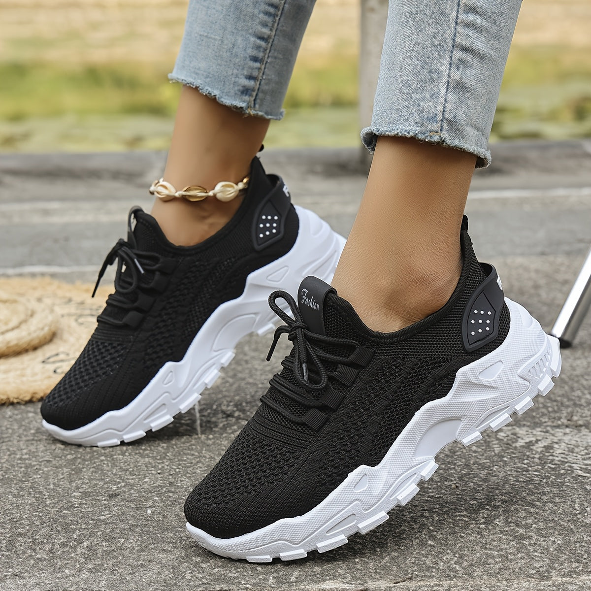 Women's Breathable Knit Slip-On Loafers - White All-Season Casual Shoes