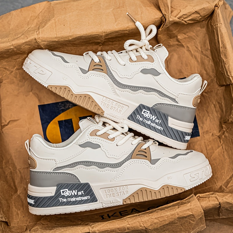 Men's Skateboard Sneakers Casual Low Top Lace-Up PVC Sole Comfortable All-Season