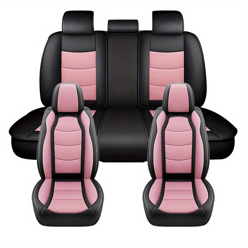 Barcha mavsumlar uchun sun'iy charm avtomobil o'rindiqlari qoplamalari suv o'tkazmaydigan bardoshli oson tozalanadigan