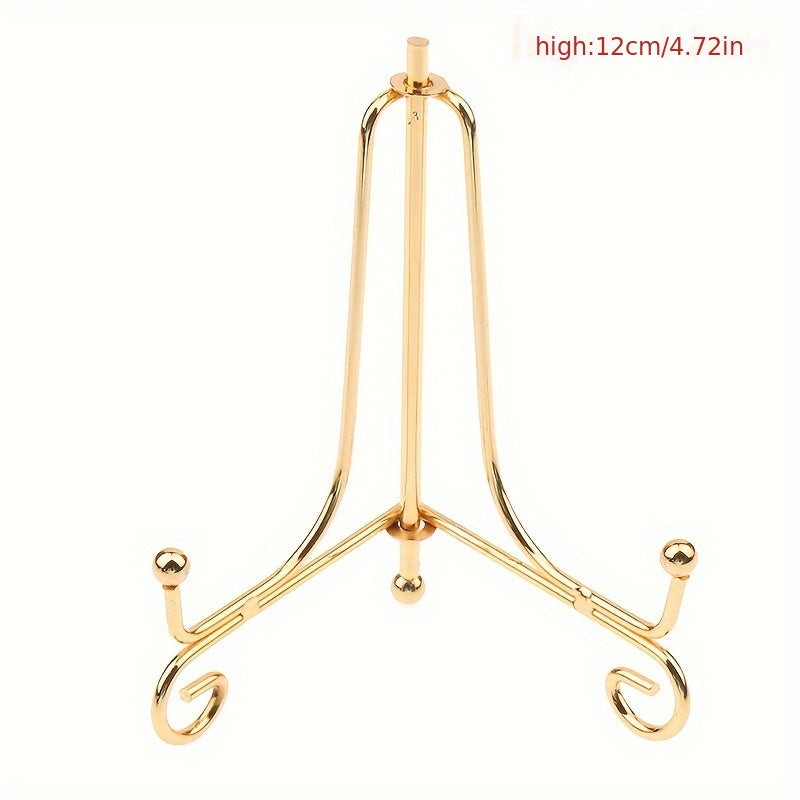 Gold Iron Display Stand for Decor Items, Easy to Assemble, Home and Office Shelving