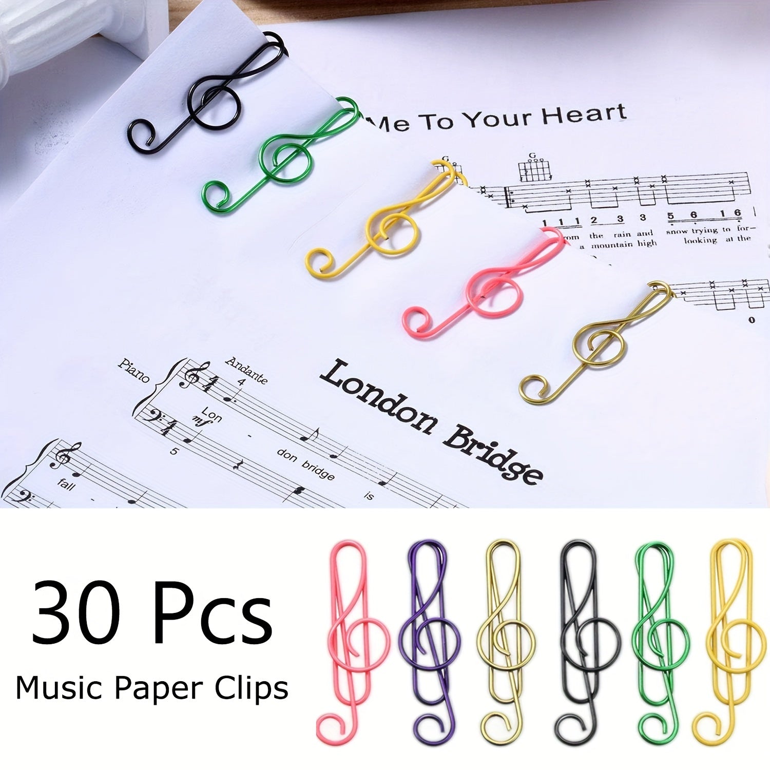 Alloy Music Notes Shaped Clips Set of 10-30 Pieces for Crafts and Decorations