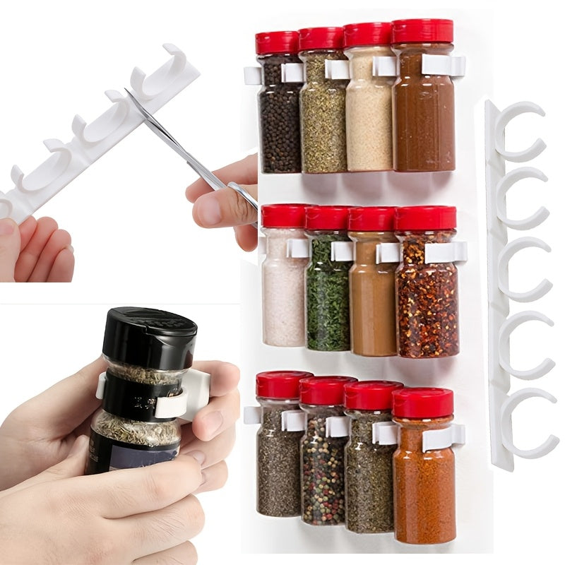 Wall-Mounted Spice Bottle Storage Rack Self-Adhesive Kitchen Organizer
