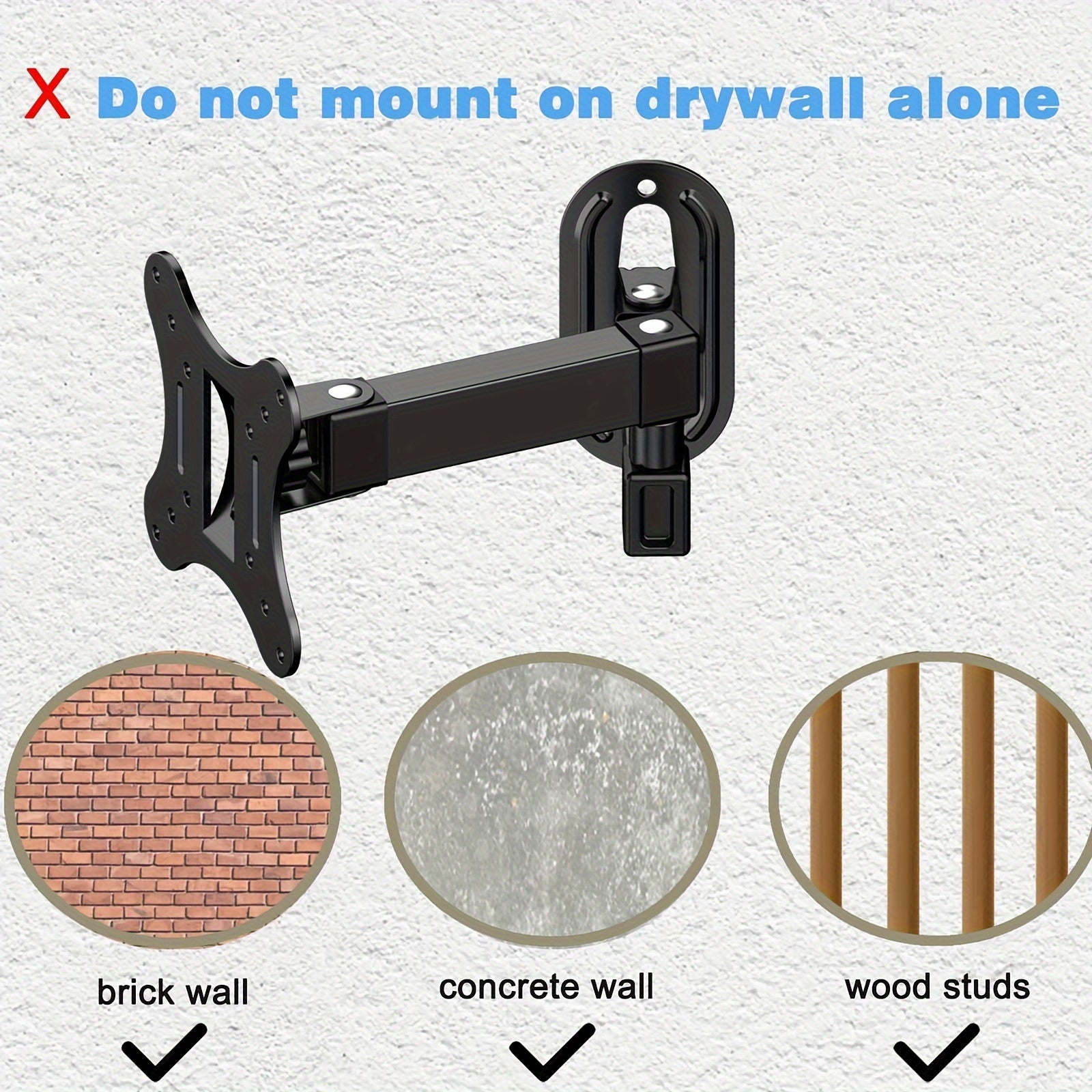 Full Motion TV Wall Mount Bracket for 14-27 Inch Screens VESA 75x75mm to 100x100mm