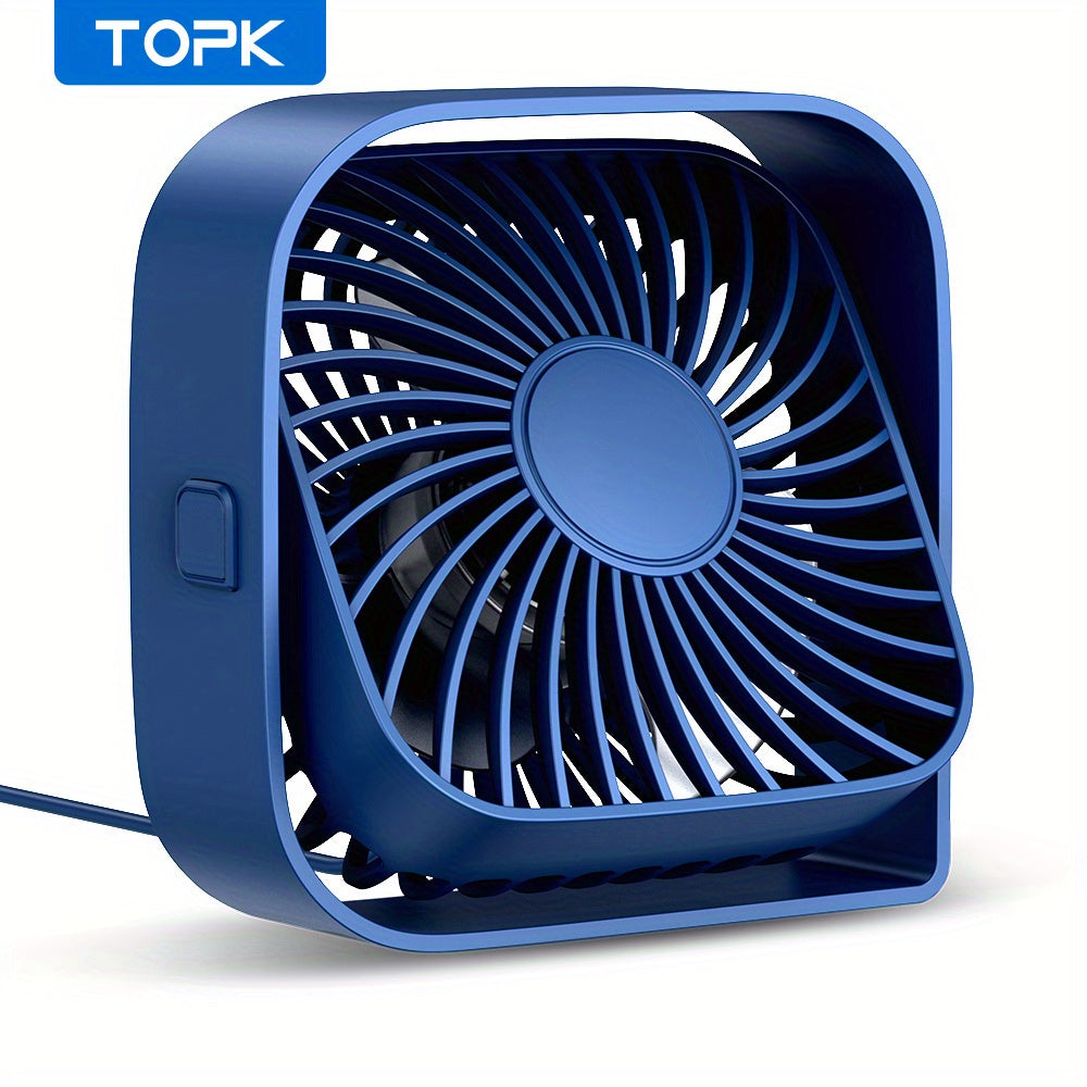 Mini Desk Fan 3 Speeds 10.16cm USB Portable 360° Rotatable Silent Desktop Fan