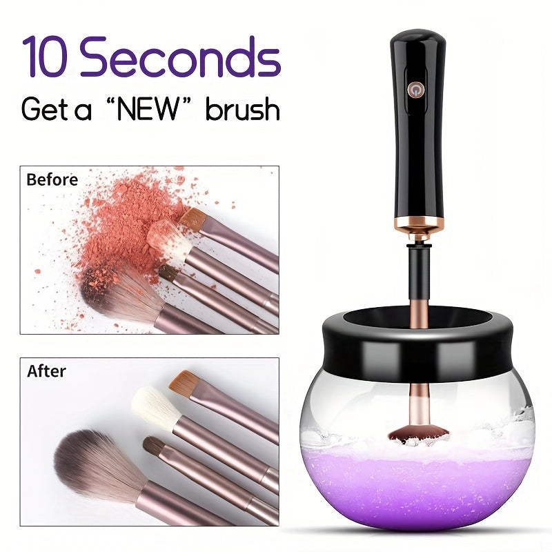 Electric Makeup Brush Cleaner Machine for All Sizes with Spinner and Accessories