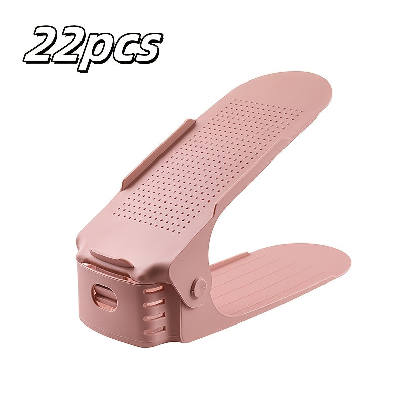 Adjustable Double-Deck Shoe Rack for Entryway and Bedroom Holds 22 Pairs