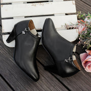 Women's Faux Leather High Heel Ankle Boots Pointed Toe Zipper