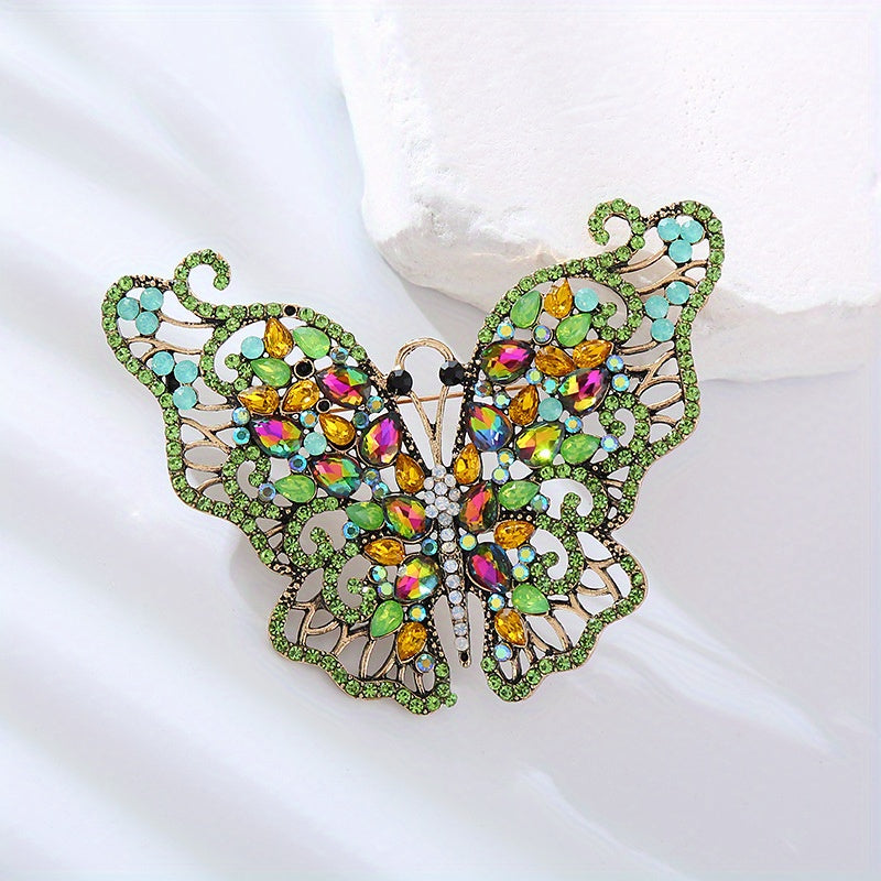 Crystal Butterfly Brooch Pin Rhinestone Lapel Badge for Women Men Jewelry Accessories