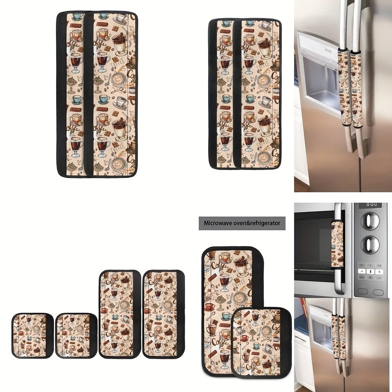 6pcs Refrigerator Handle Covers Polyester Anti-Scratch Stain-Resistant Kitchen Protectors