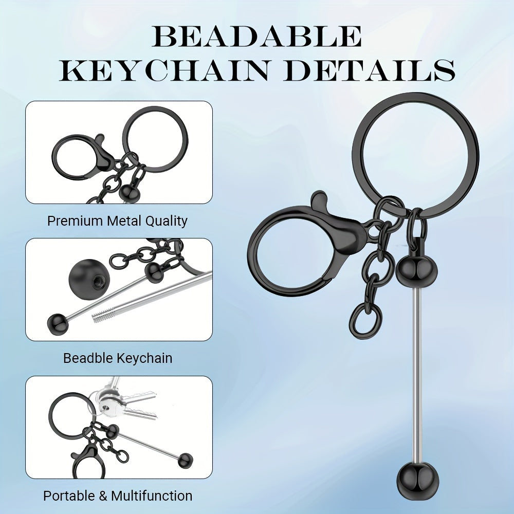 Unisex Gold Keychain with Christmas Beads for DIY Crafting and Gifts