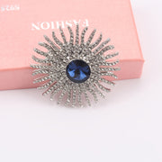Sunflower Brooch Pin Alloy Rhinestones Fashion Accessory for Women