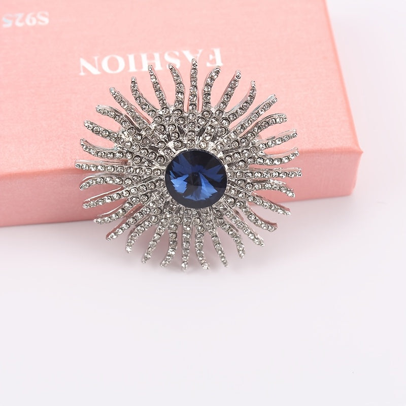 Sunflower Brooch Pin Alloy Rhinestones Fashion Accessory for Women