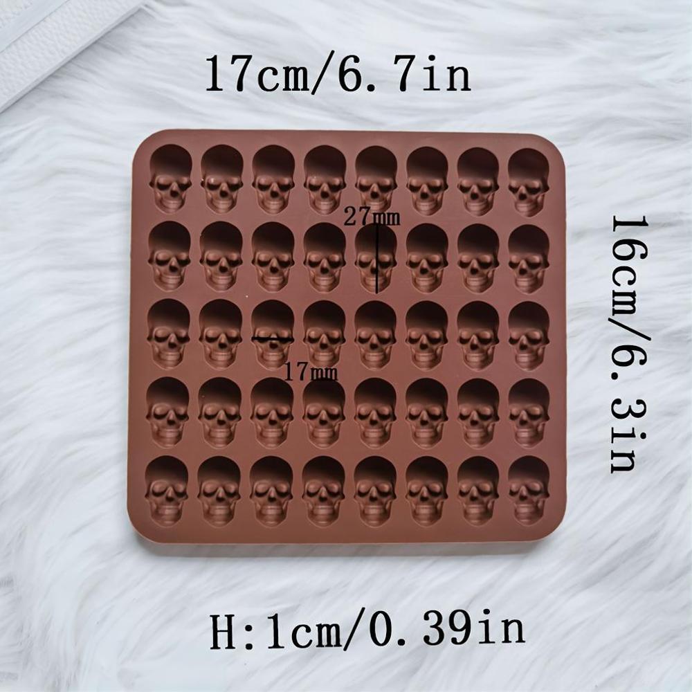 Silicone Skull Mold 40 Cavities for Baking Candy Chocolate Cookies Ice
