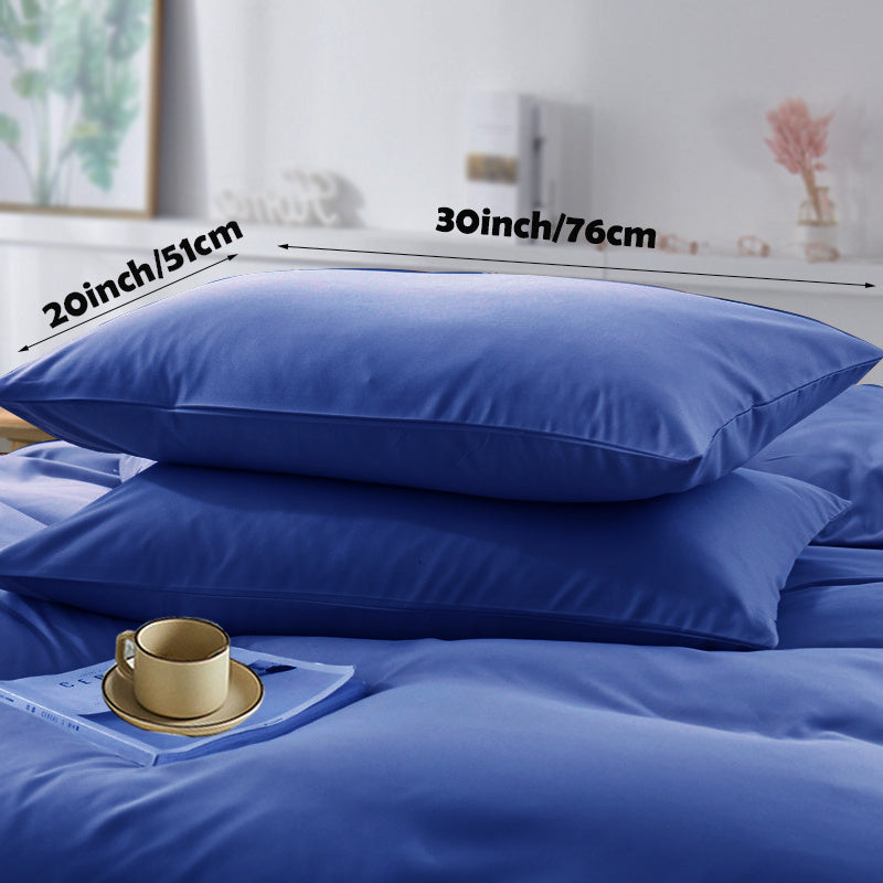 Set of 2 Soft Polyester Pillowcases Non-Wrinkle Fade-Resistant Lightweight Machine Washable