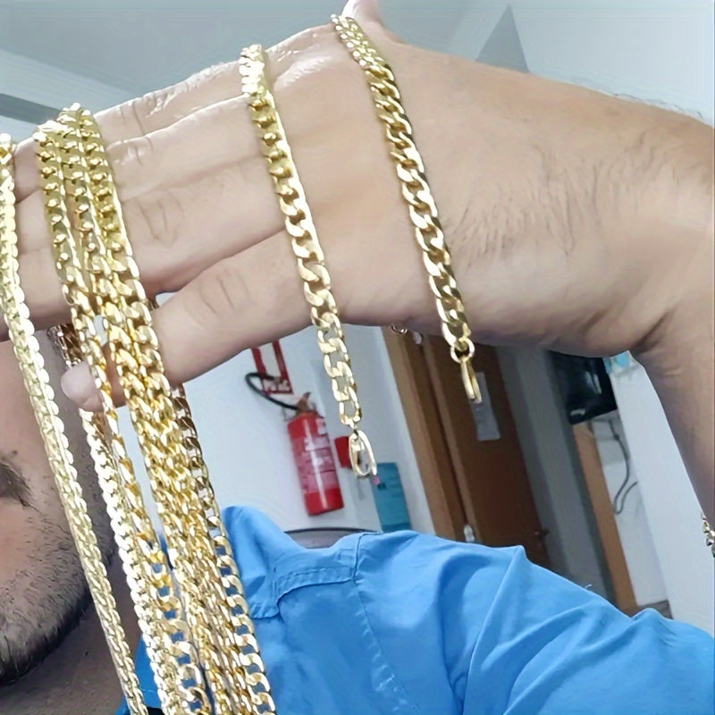 Men's Fashion Jewelry Set Stainless Steel Necklace Bracelet Ring Retro Hip-Hop Punk Style 3 Pieces