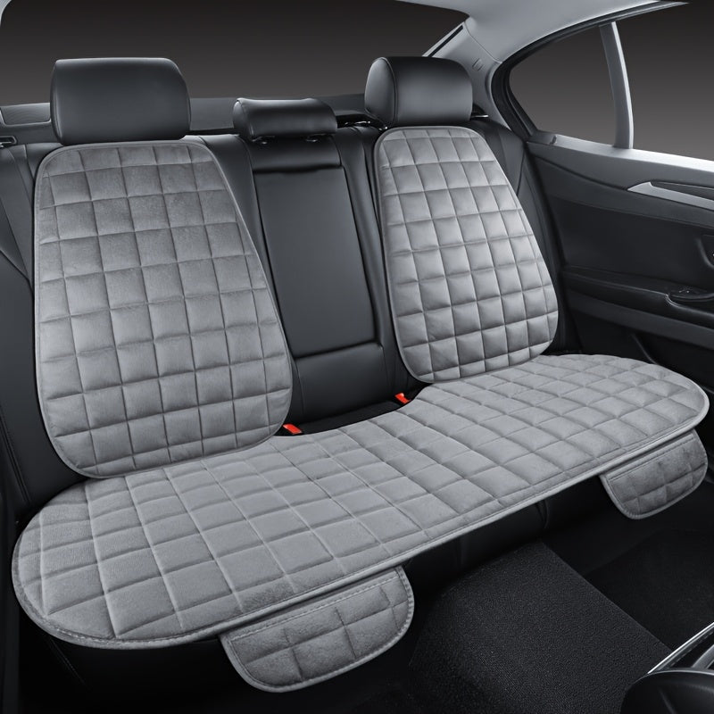 3-ta bo'lakli yumshoq mato bilan qoplangan avtomobil o'rindiqlari uchun qoplamalar, barcha o'rindiqlarga mos, yumshoq to'qilgan mato, binafsha rangli qilingan.