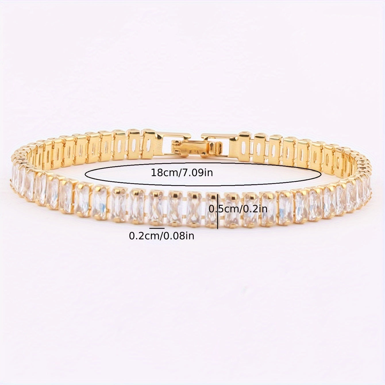 Women's Bracelet with Colorful Synthetic Zirconia Copper and Gold Plating