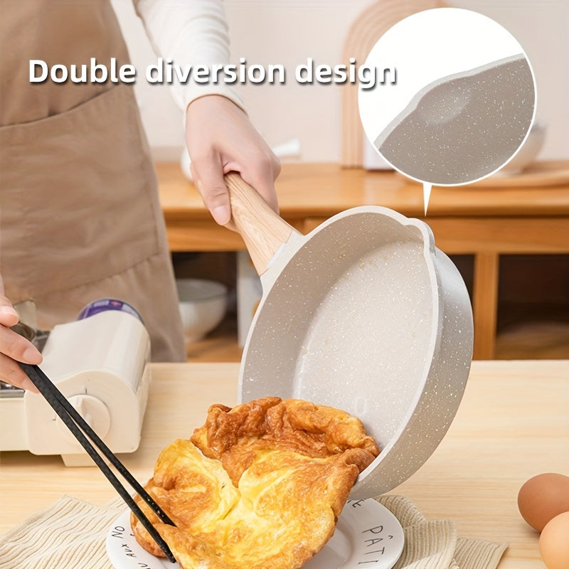 White Maifan Stone Frying Pan Non-Stick Flat Cookware for Eggs Pancakes Steaks