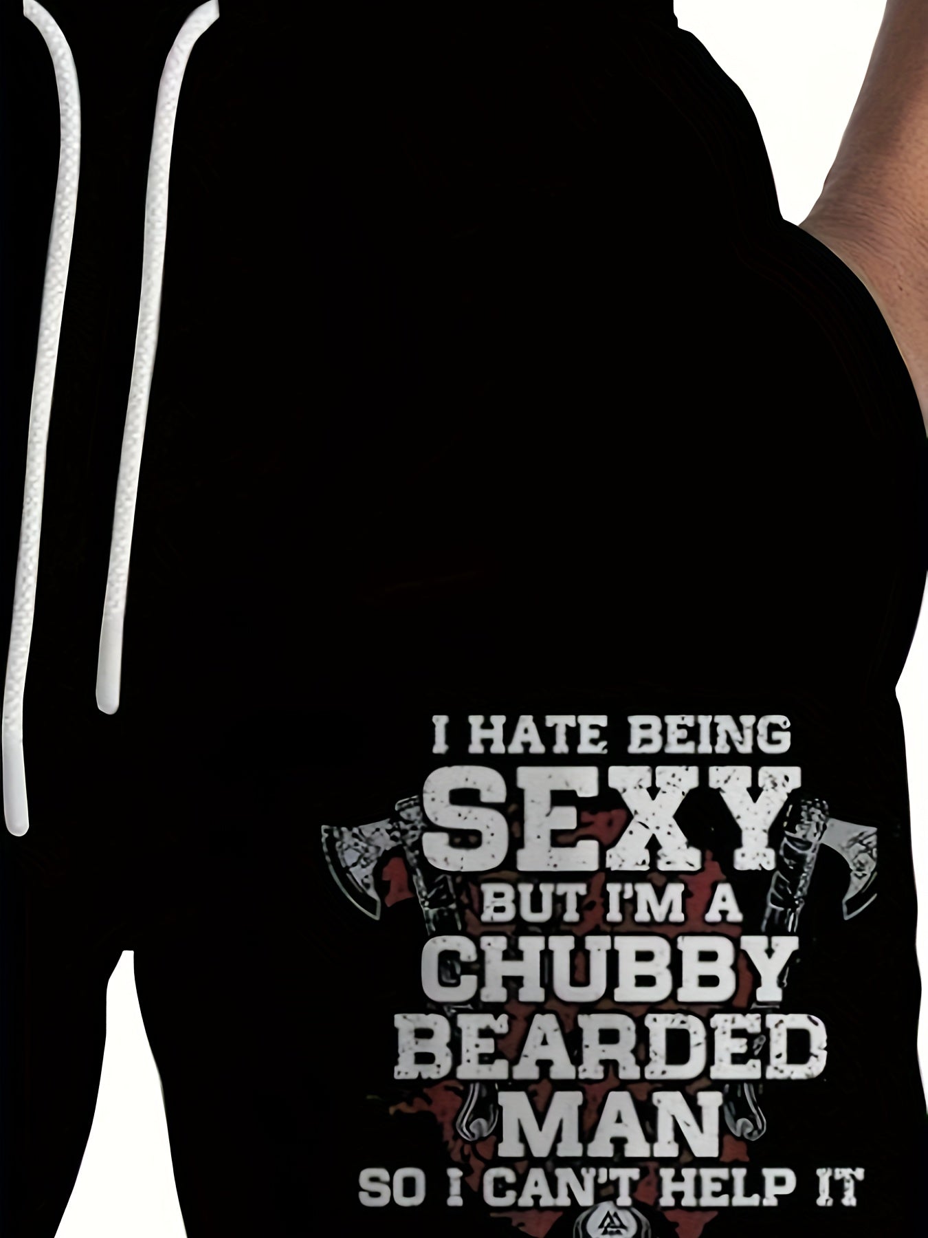 Men's Large Size Summer Beach Shorts Polyester Casual with Letter Print