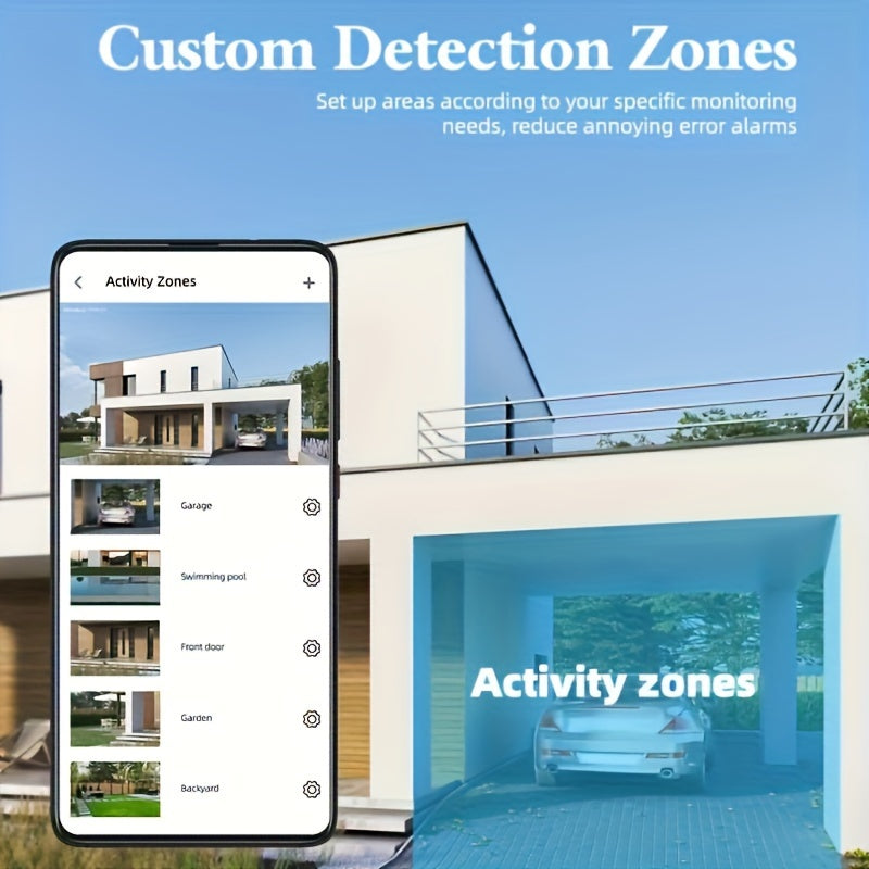 1296P HD Outdoor Security Camera with Solar Panel PTZ Night Vision Two-Way Audio Motion Detection