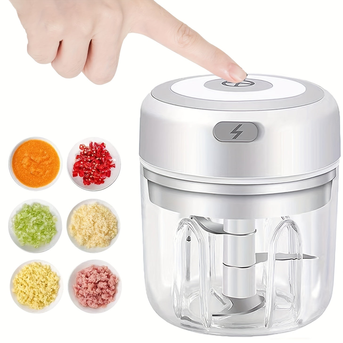 Компактный электрический измельчитель для продуктов, перезаряжаемый, для чеснока, лука, трав, овощей