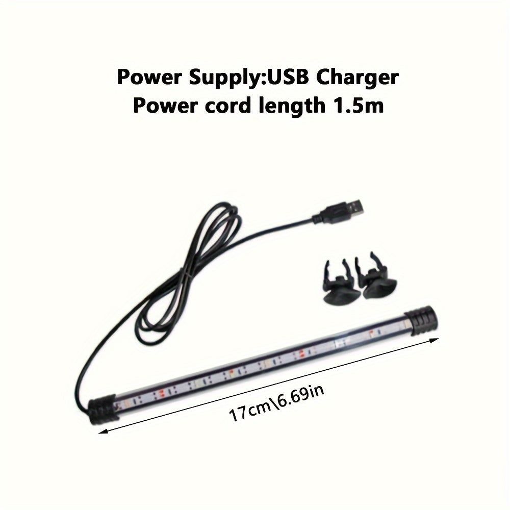 Aquarium LED Light Strip USB Submersible Mood Lighting 17-47cm with Suction Cups for Fish Tanks and Decorations