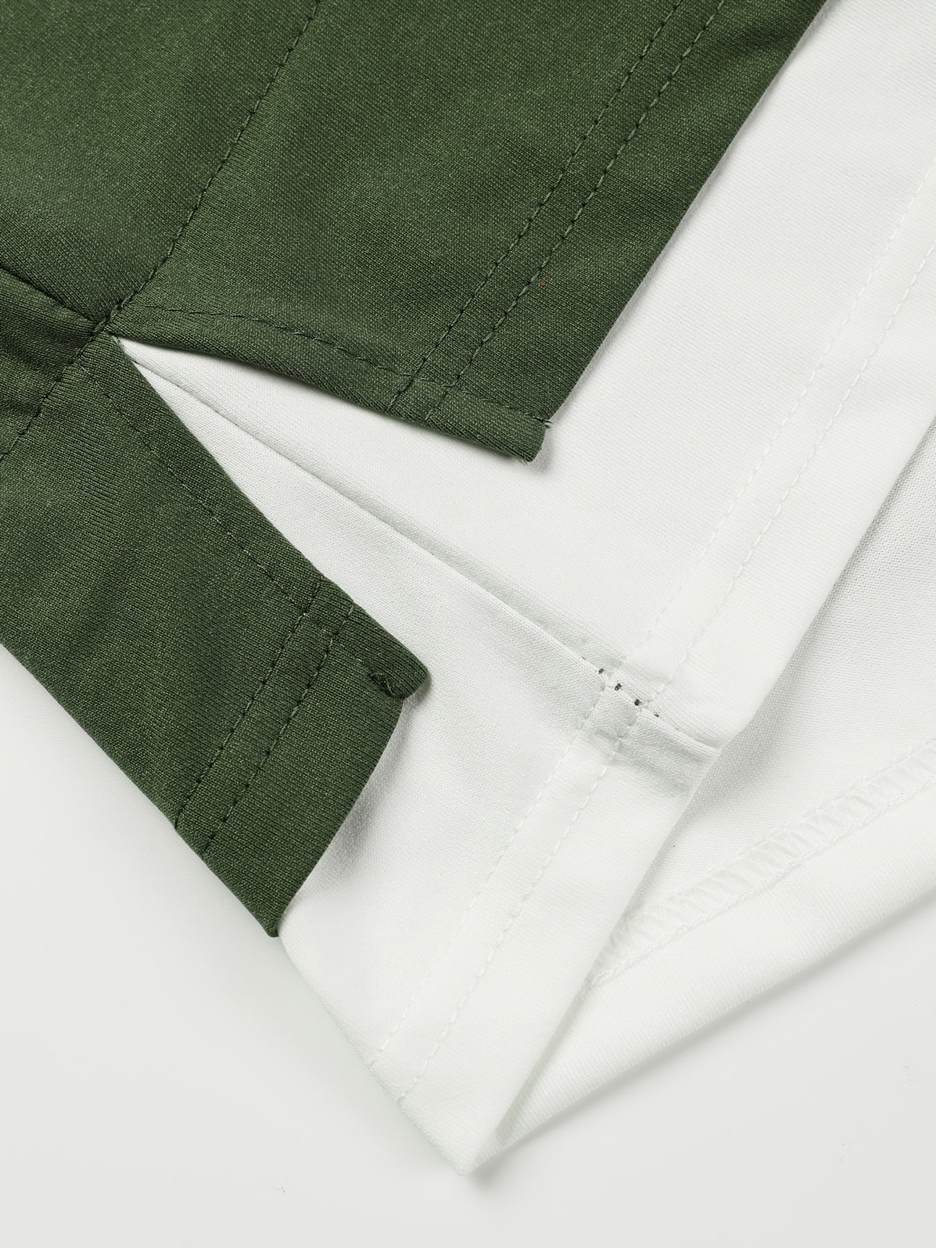 Men's Color-Blocked Short Sleeve T-Shirt with Letter Print Faux Two-Piece Summer Casual