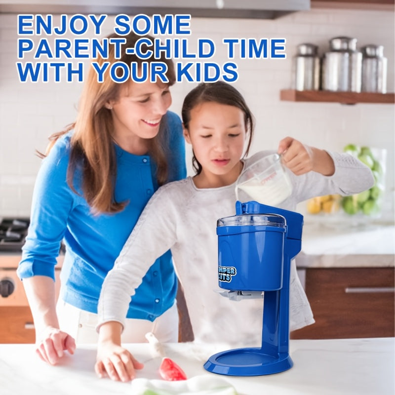 Mikser uchun muzqaymoq tayyorlagich, ko‘k, muzqaymoq, sorbet, gelato bilan mos keladi, stakanlar, qoshiq, retseptlar bilan