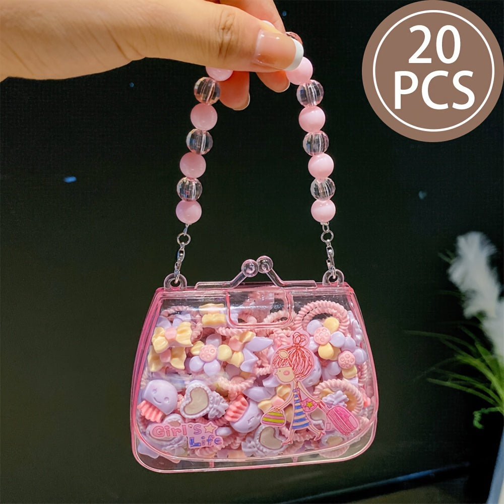 1 quti 20 ta kichik soch halqasi aksessuarlar qizlar uchun.