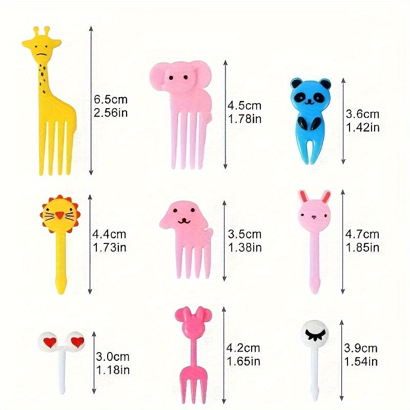 30-Piece Animal-Themed Plastic Fruit and Dessert Forks Set for Parties and Picnics