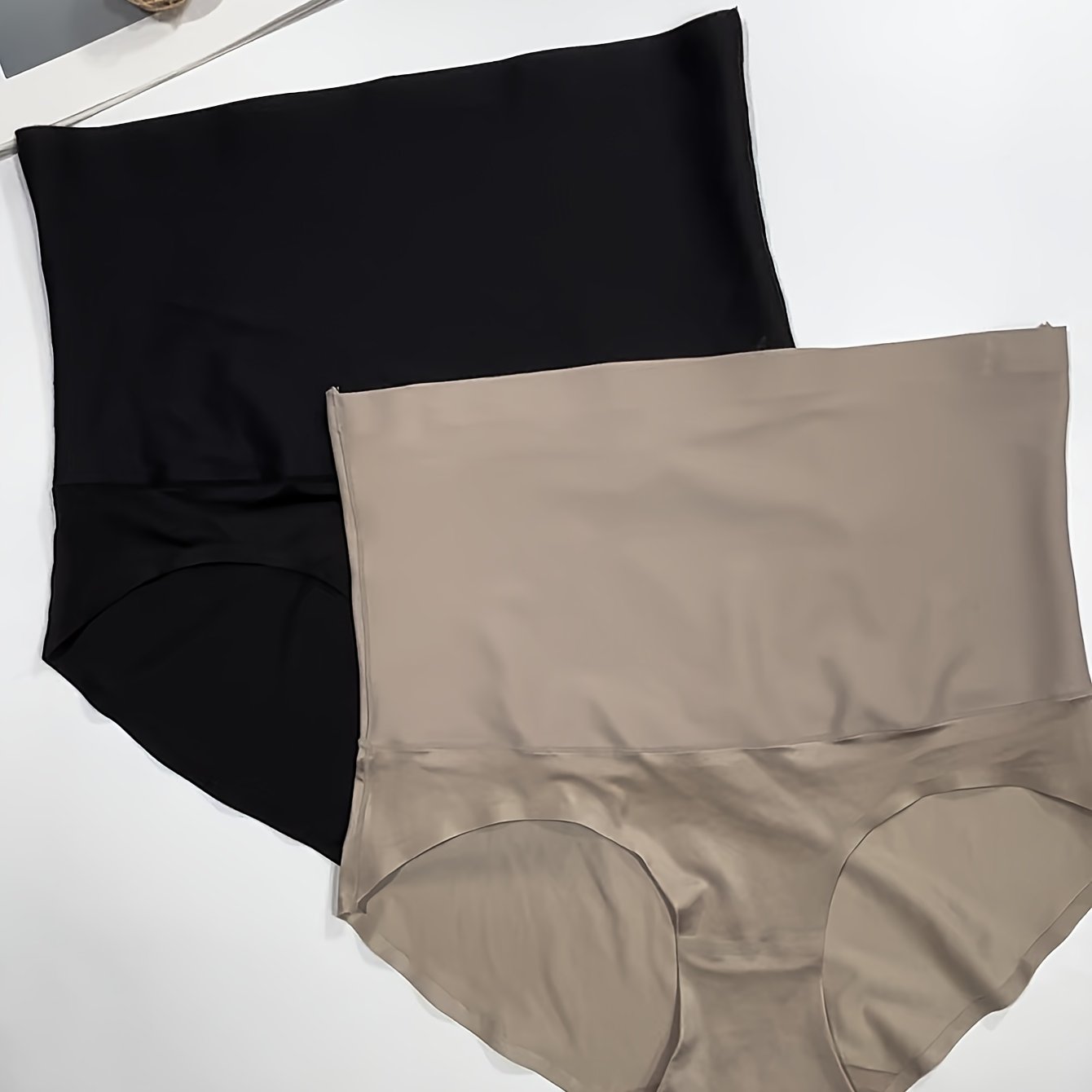 Women's Plus Size Seamless High-Waist Shapewear Tummy Control Panties 2-Pack