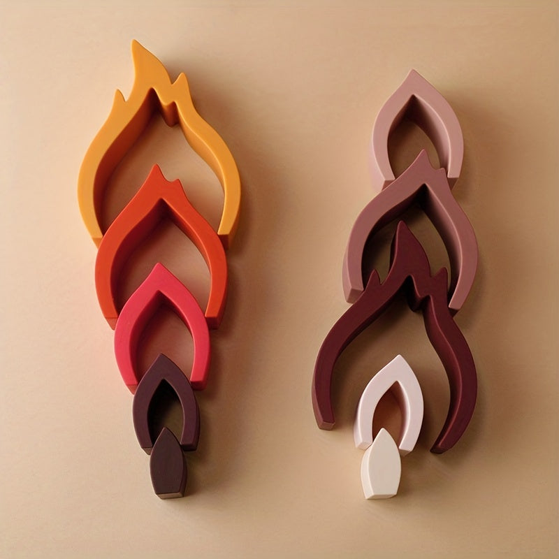 TYRY.HU Olovdan Ilhomlangan Silikon Qurilish Bloklari - Bolalar uchun xavfsiz, Bolalar uchun ta'limiy o'yinchoq, Rangli Shakl Moslashuvi O'yini, Yumshoq Qurilish To'plami, Bayramlar uchun Ideal Sovg'a