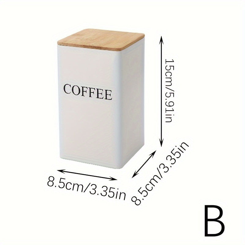 Temir qozonli oshxona bankasi, bambuk qopqog'i bilan, choy, qahva, shakar, yengil ovqatlar uchun