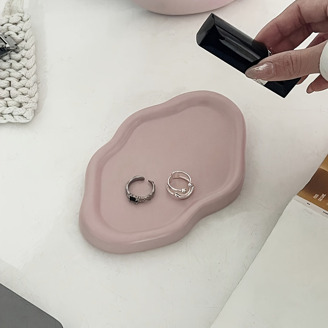 Ceramic Jewelry Tray Cloud-Inspired Organizer for Keys Watches and Accessories