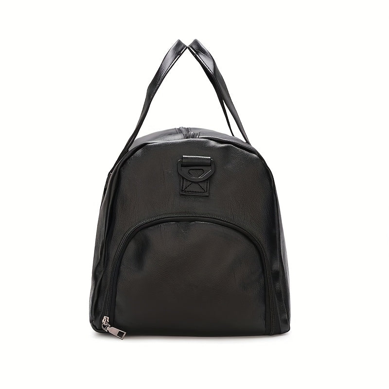 Travel Bag with Shoe Compartment and Water-Resistant PU Material for Sports and Travel